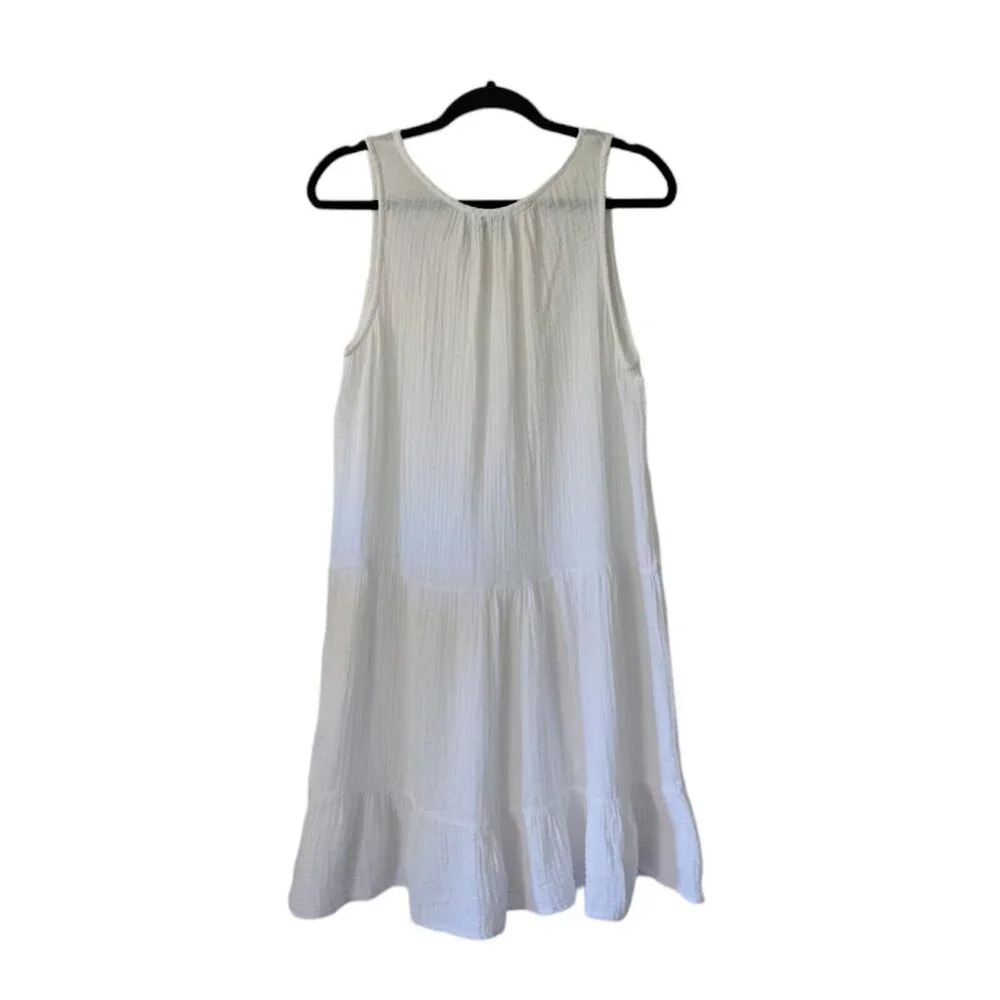 Michael Stars Scarlett Flounce White Cotton Gauze Tiered Daisy Dress S DGZ34 - Picture 4 of 8